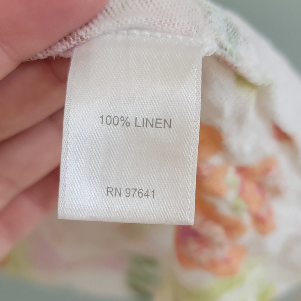 J.Jill Love‎ Linen Womens Floral Coastal Beachy Lightweight Top Size XL - Picture 2 of 11